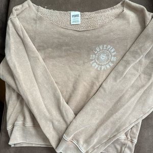 PINK off the shoulder cropped sweatshirt